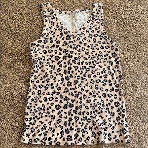 Maurices Black and Cream Animal Print Tank Top